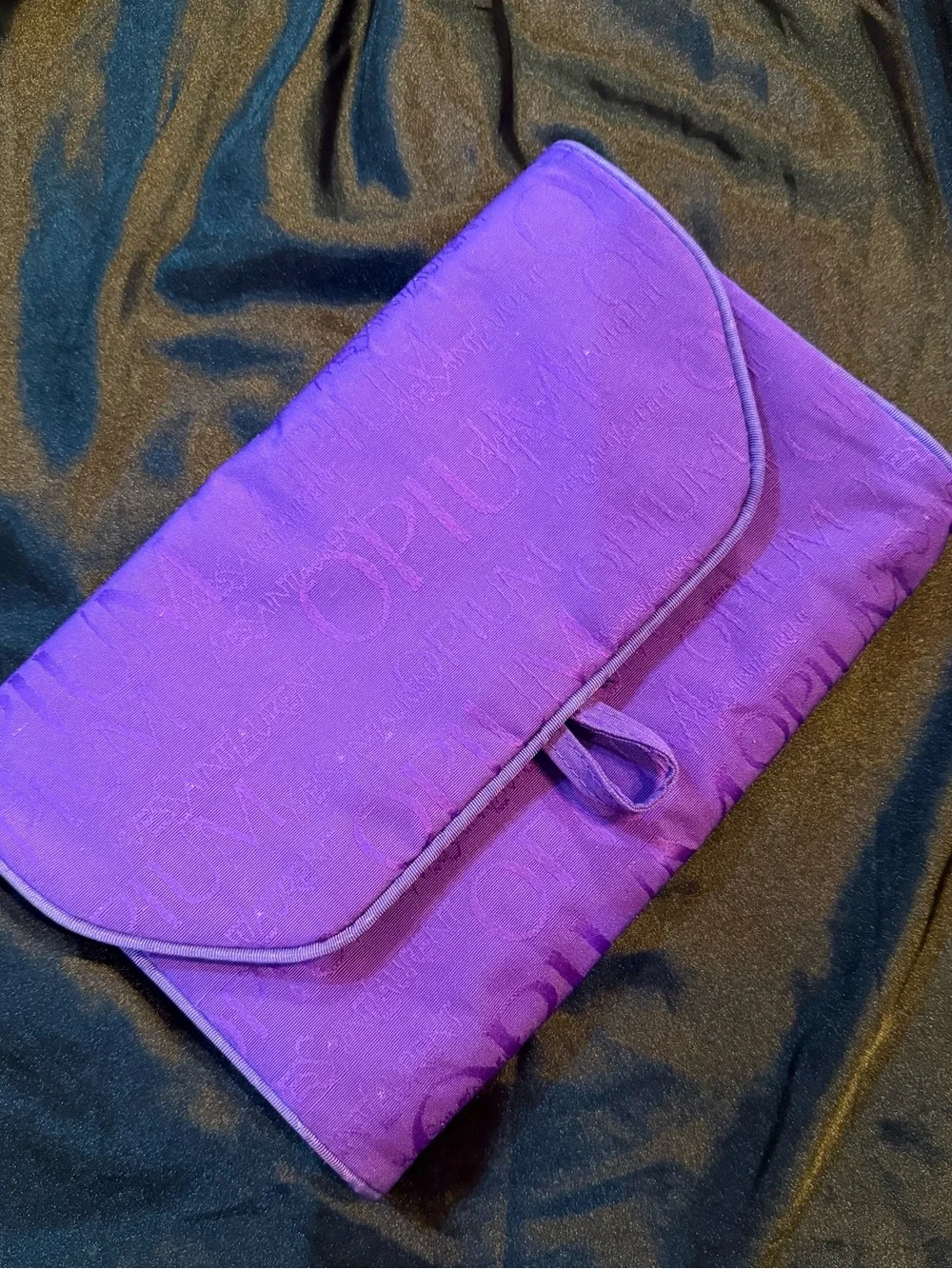 Yves Saint Laurent -Purple Logo Jacquard Clutch/Cosmetic tri fold travel bag